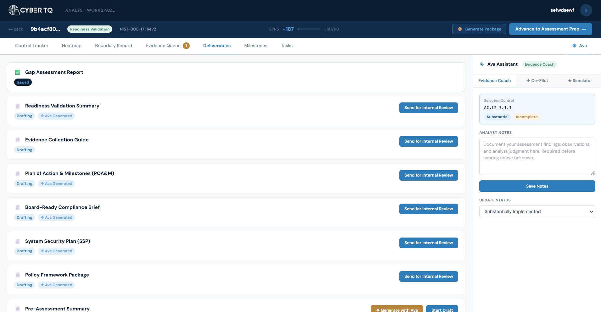 Ava-generated deliverables